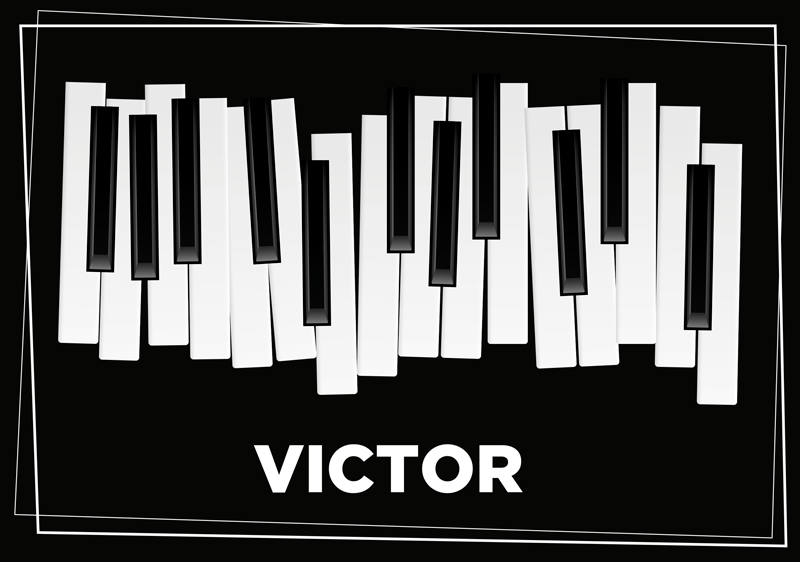 Piano Keyboard Personalized custom vinyl carpet - TenStickers