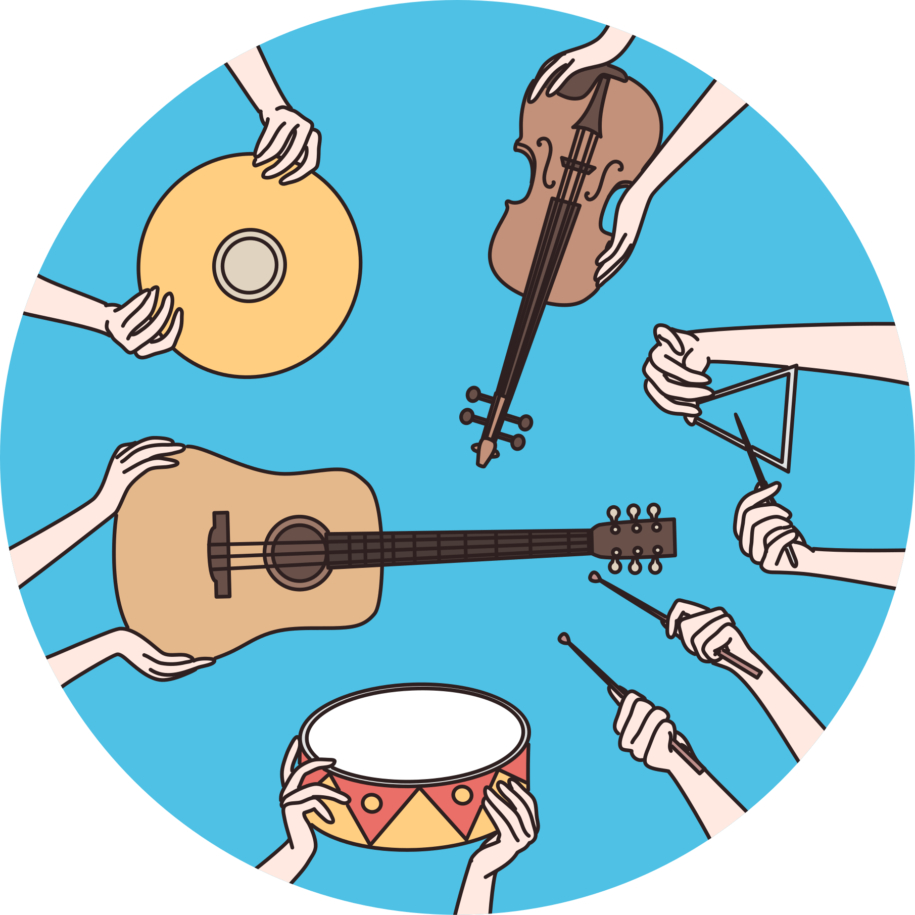 Musical Hands Motif kids vinyl carpet - TenStickers