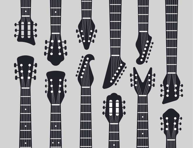 Guitar Silhouettes living room vinyl carpet - TenStickers