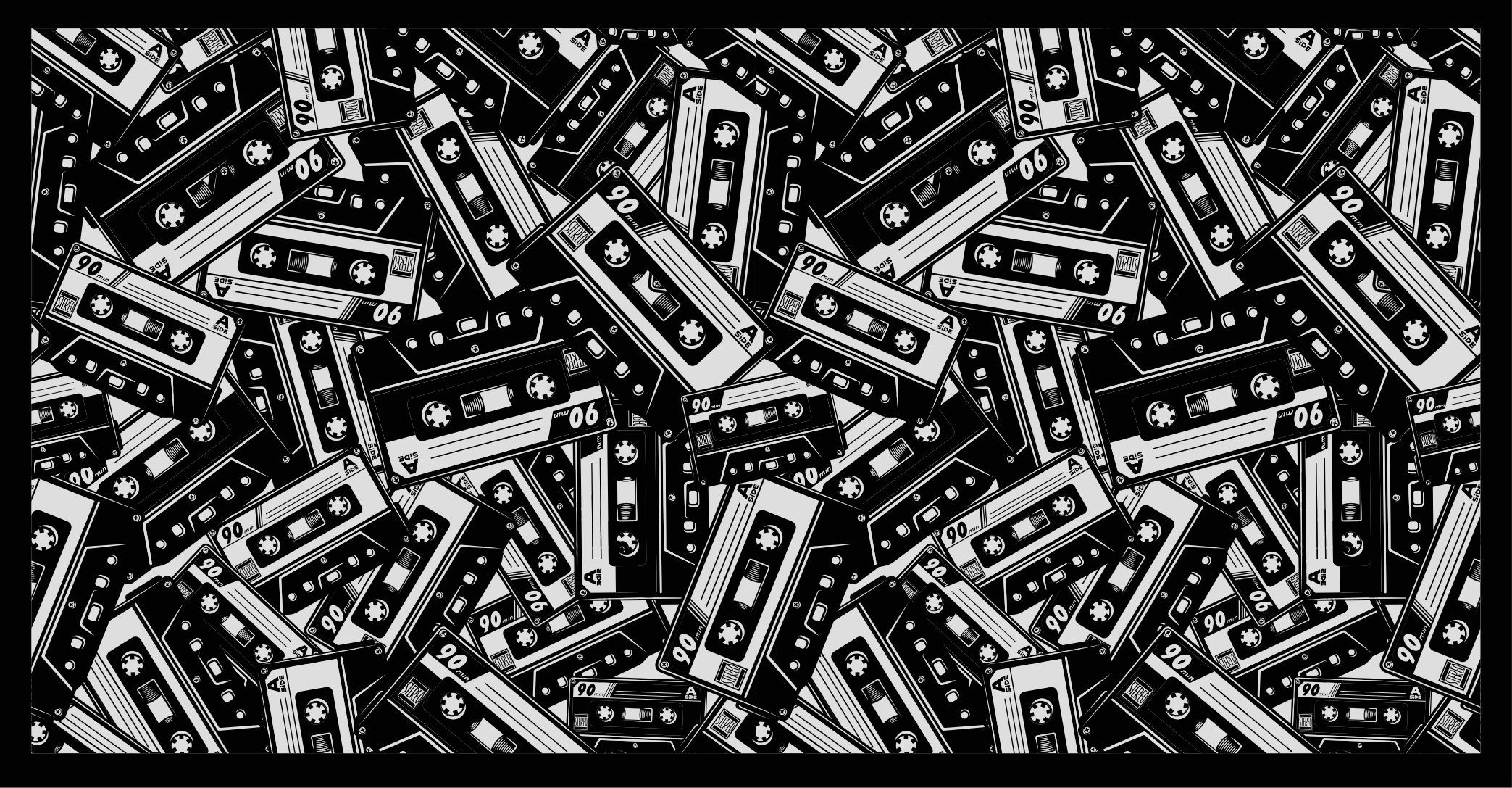 Retro Cassette Pattern teen vinyl carpet - TenStickers
