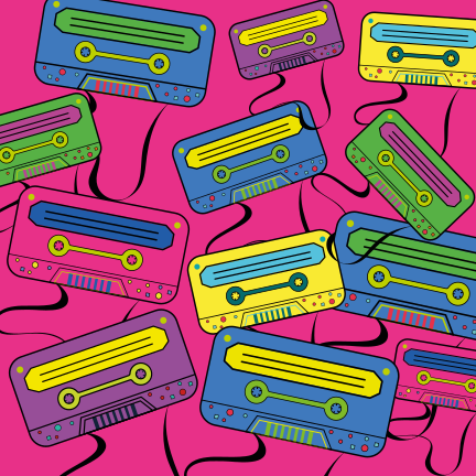Vibrant Cassette Tapes teen vinyl carpet - TenStickers