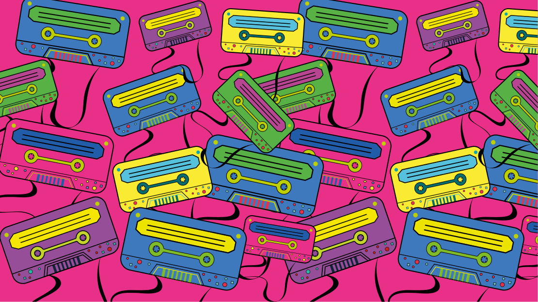 Vintage Cassette Motif teen vinyl carpet - TenStickers