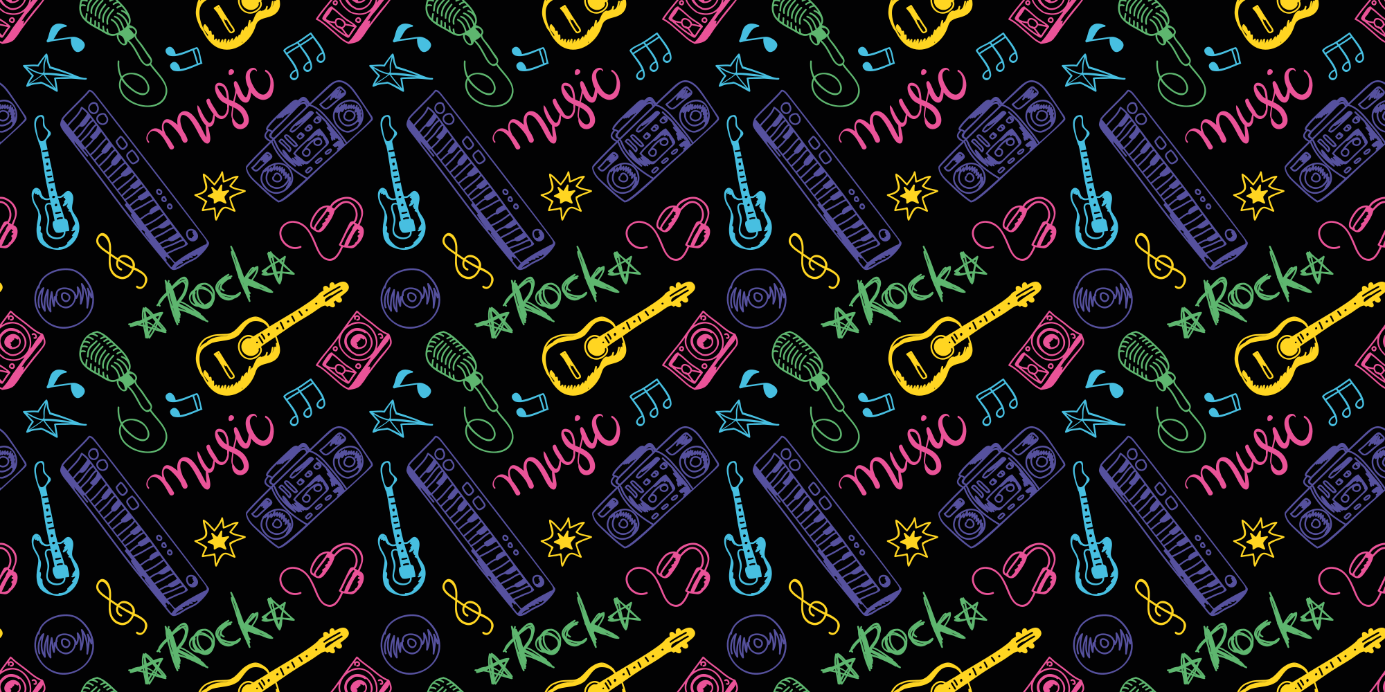 Rock Music Pattern kids vinyl carpet - TenStickers