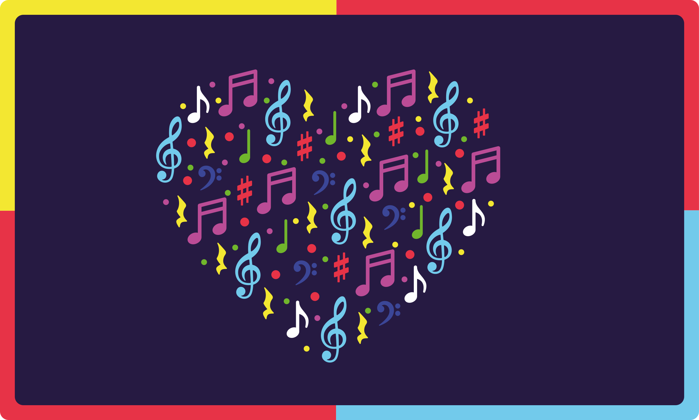 Kids vinyl carpet colorful music heart - TenStickers