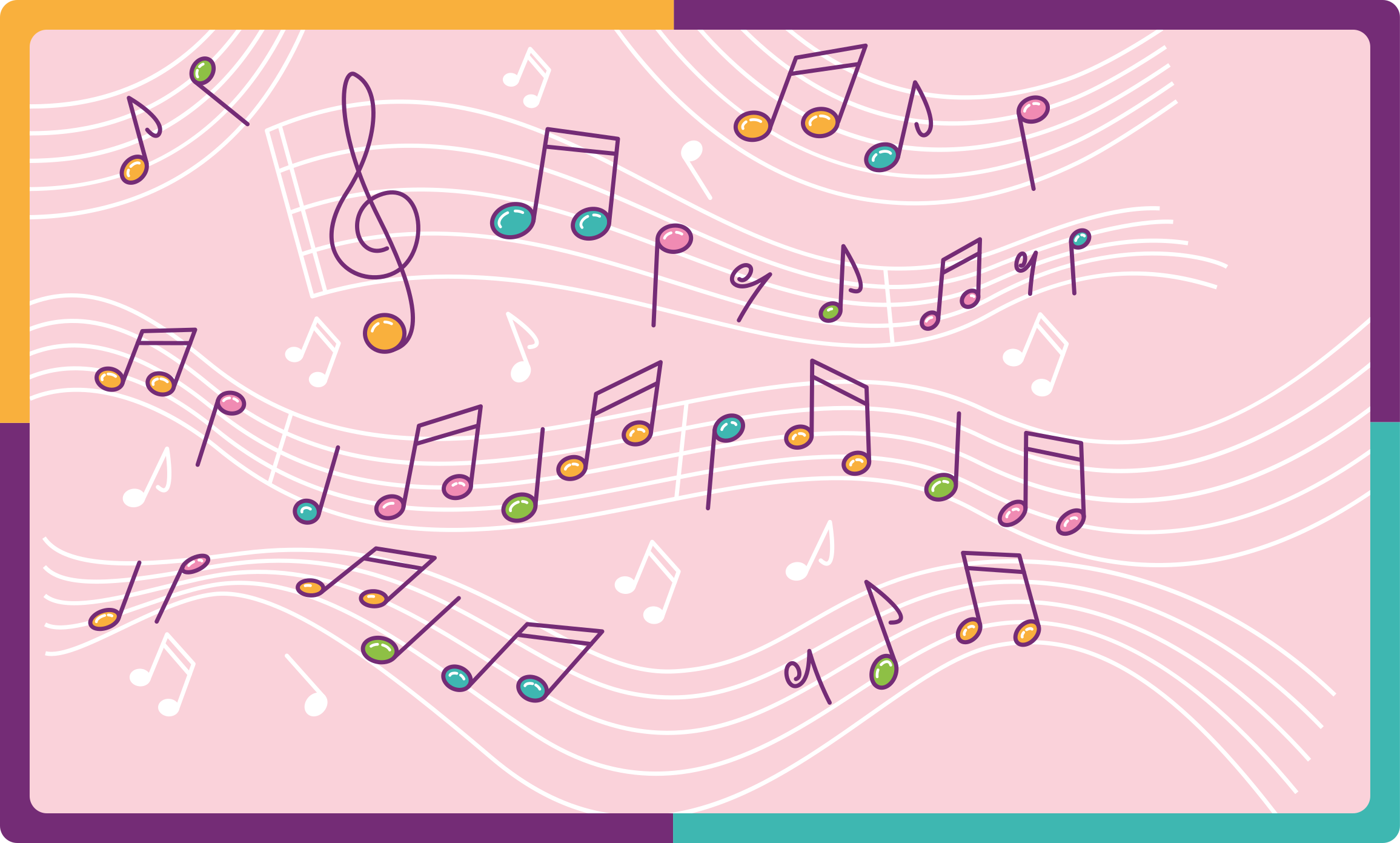 Melodic Note Flow teen vinyl carpet - TenStickers