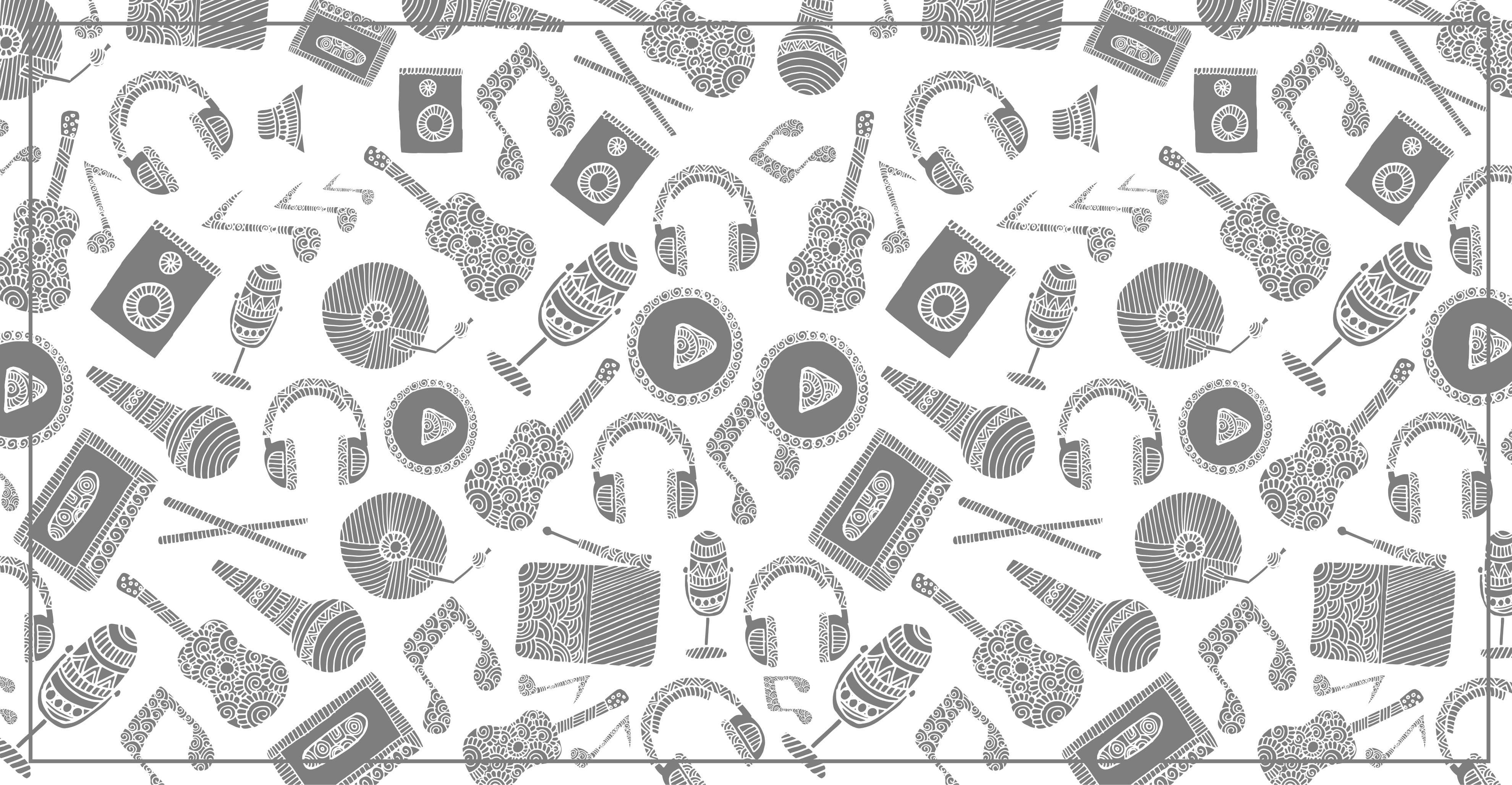 Musical Elements Pattern kids vinyl carpet - TenStickers