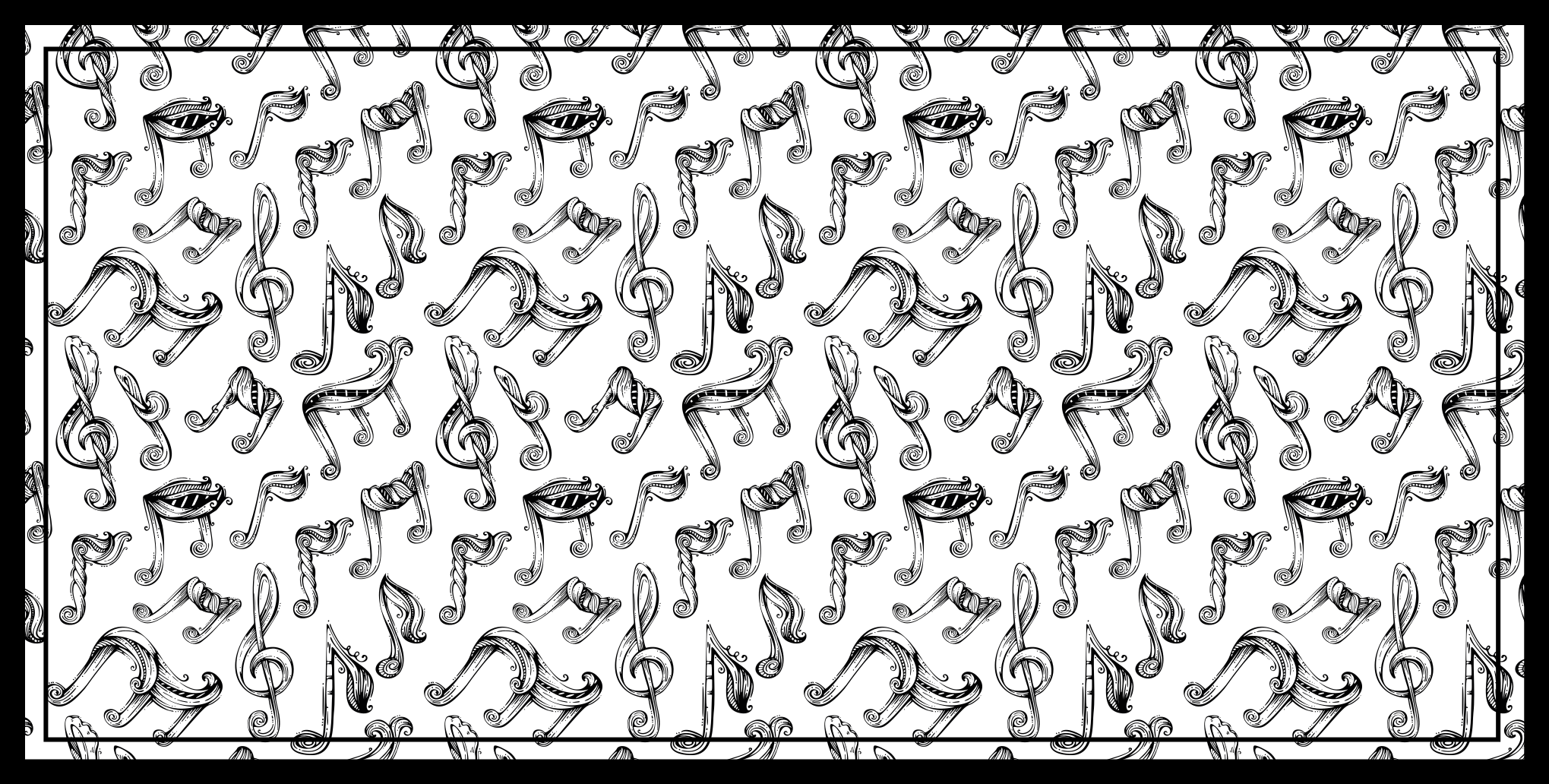Music Note Design teen vinyl carpet - TenStickers