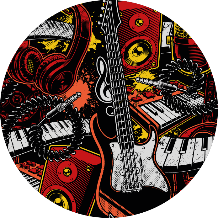 Kids vinyl carpet musical instruments frenzy - TenStickers