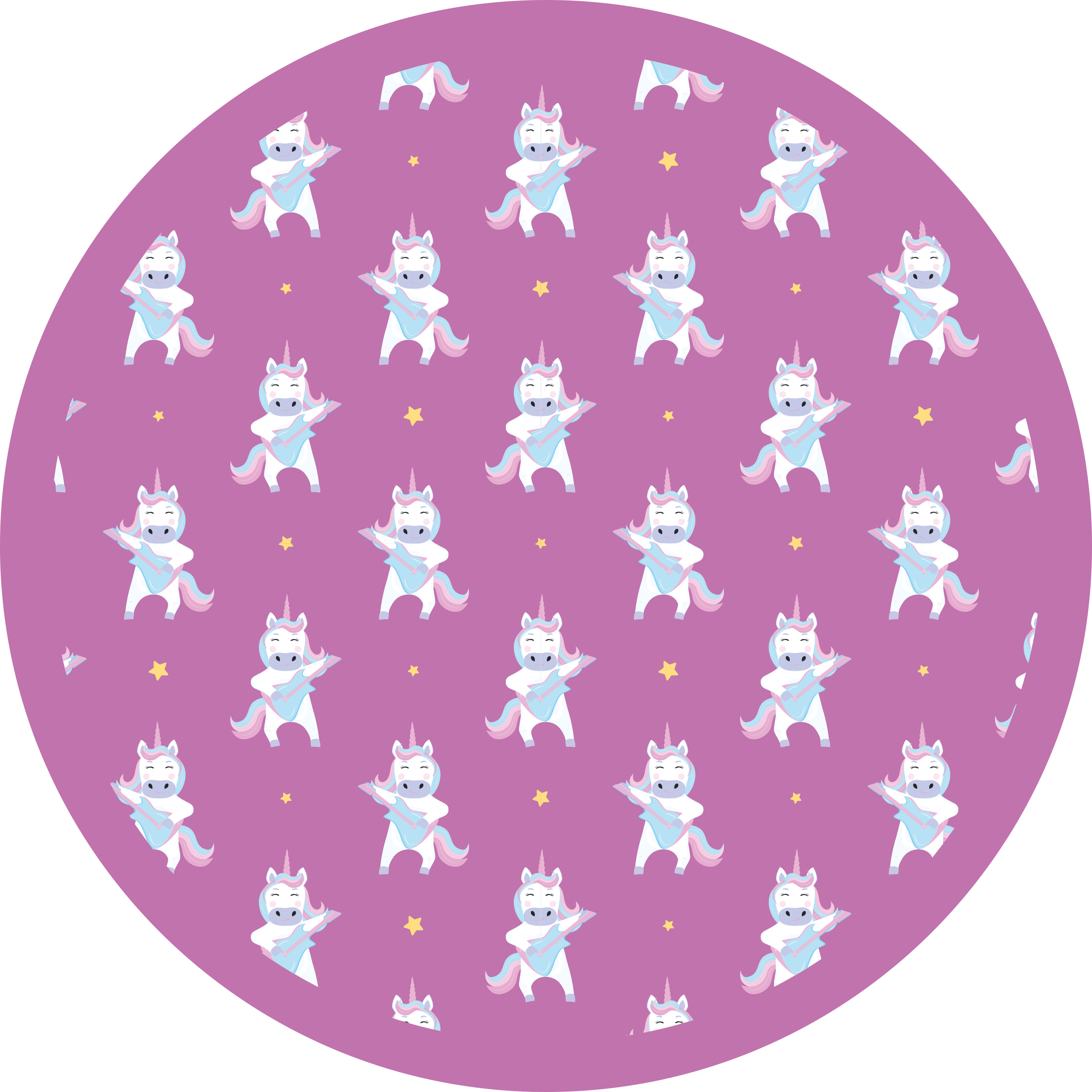 Playful Unicorns Pattern kids vinyl carpet - TenStickers