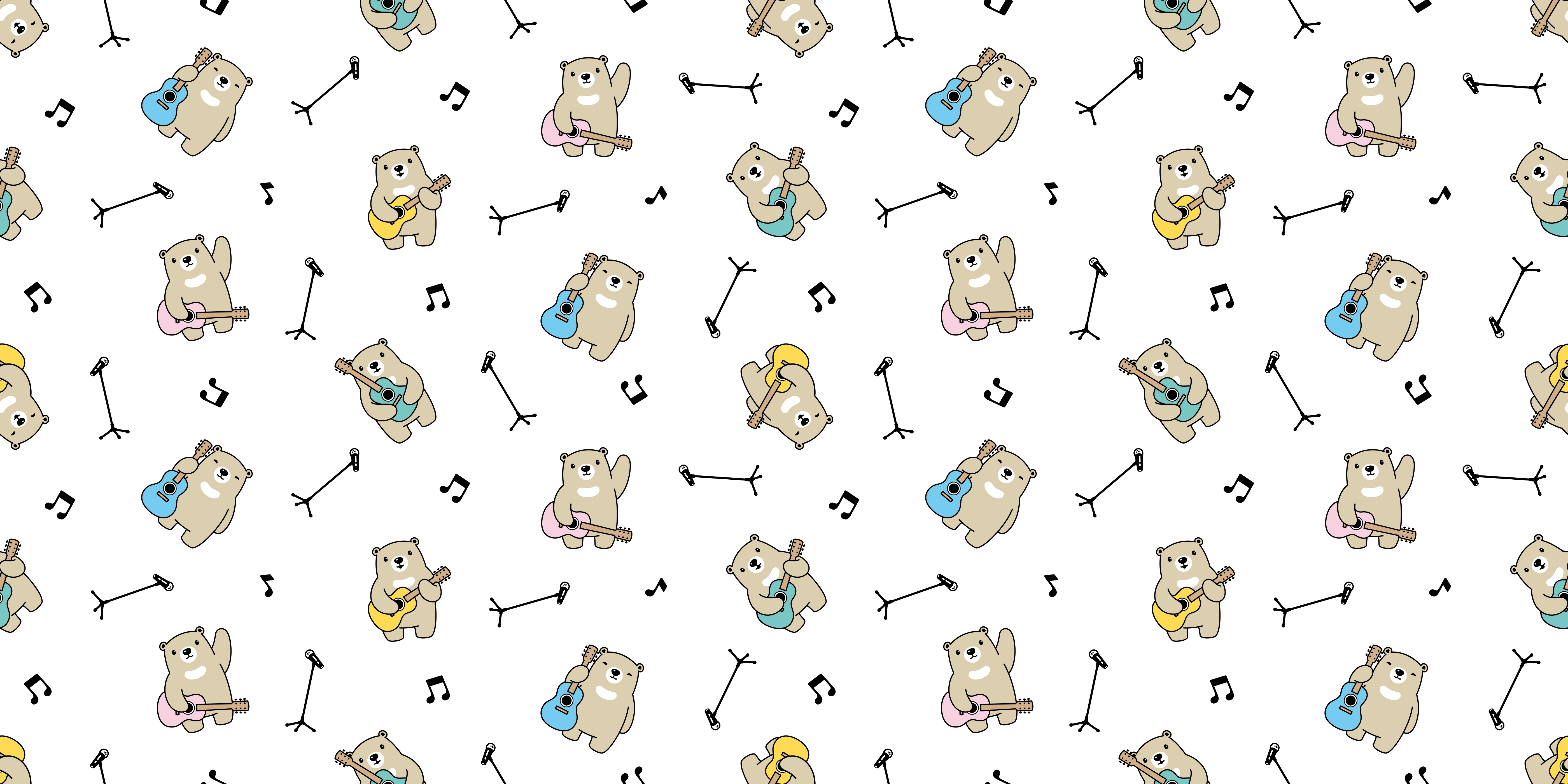 Musical Bears Theme nursery vinyl carpet - TenStickers