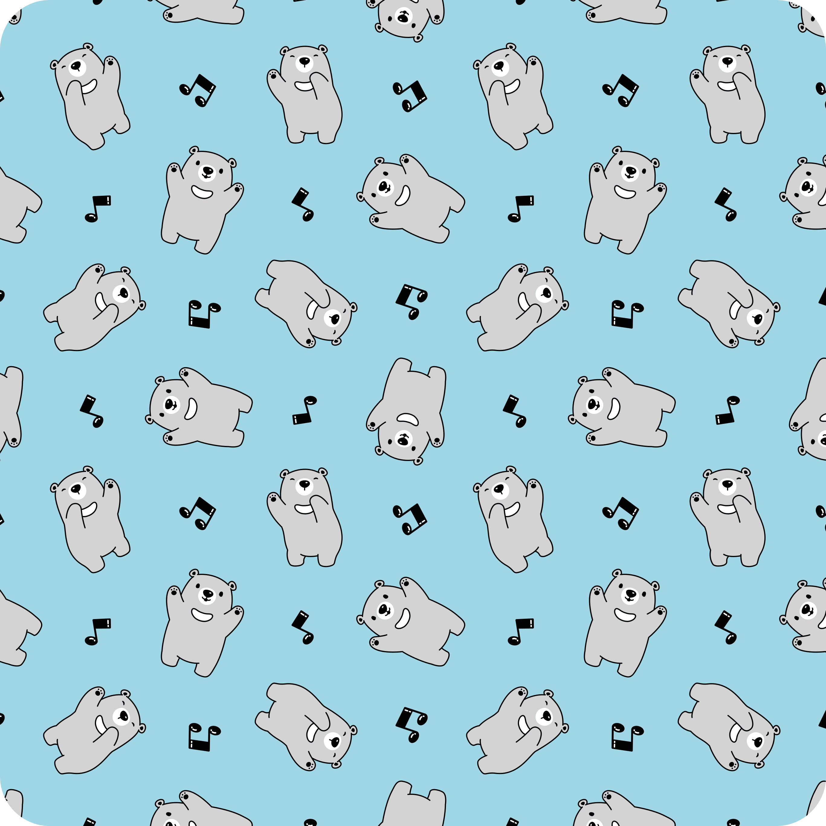 Adorable Bear Figures nursery vinyl carpet - TenStickers