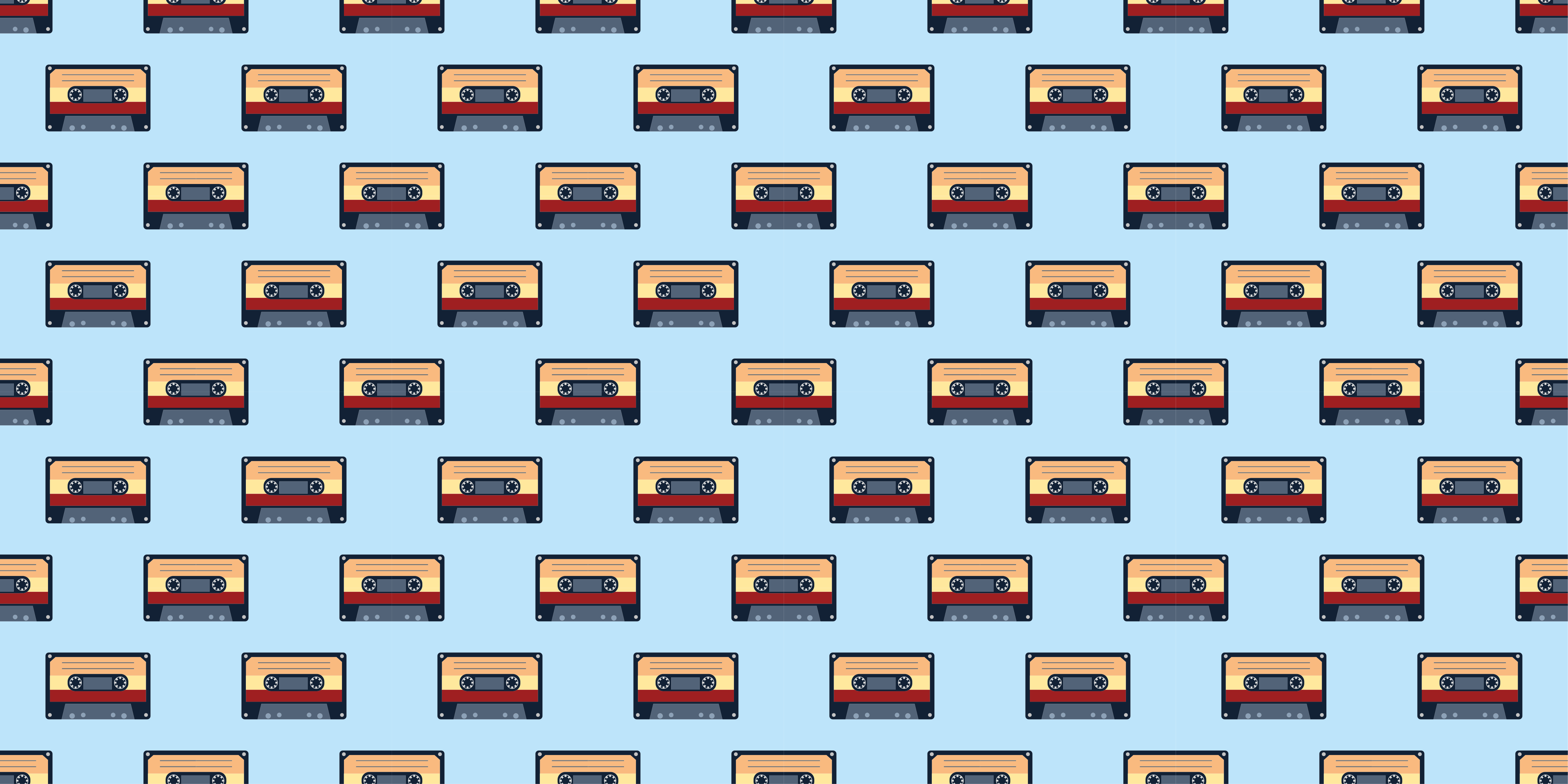Retro Cassette Patterns kids vinyl carpet - TenStickers