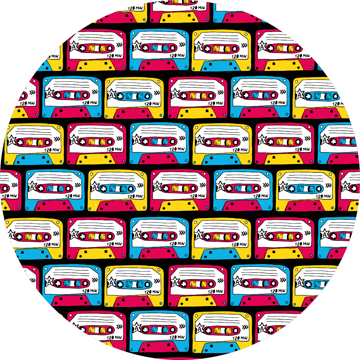 Vintage vinyl carpet lively cassette tapes design - TenStickers