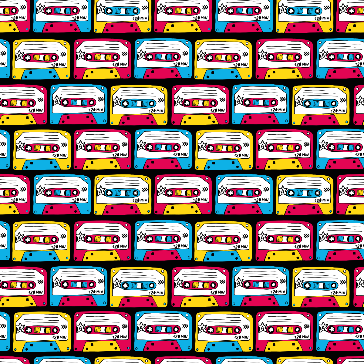 Texture vinyl carpet retro audio tapes - TenStickers