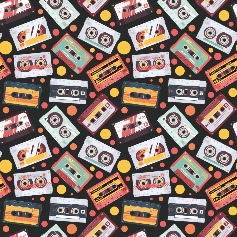 Texture vinyl carpet retro cassette design - TenStickers