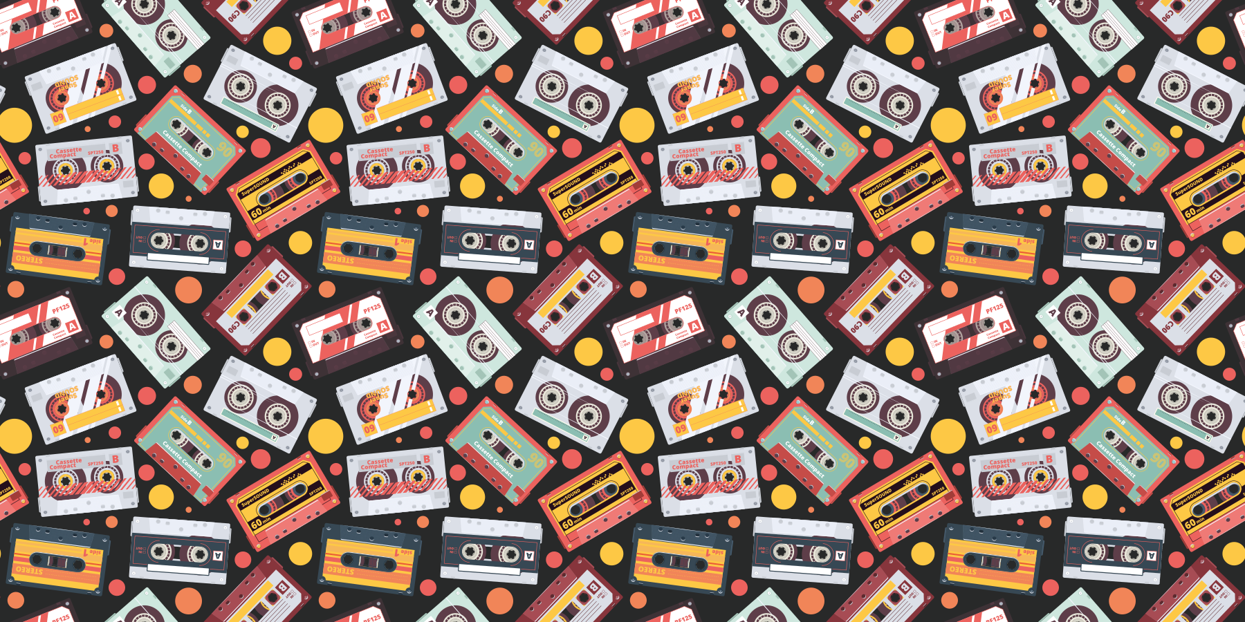 Kids vinyl carpet vintage audio cassettes - TenStickers