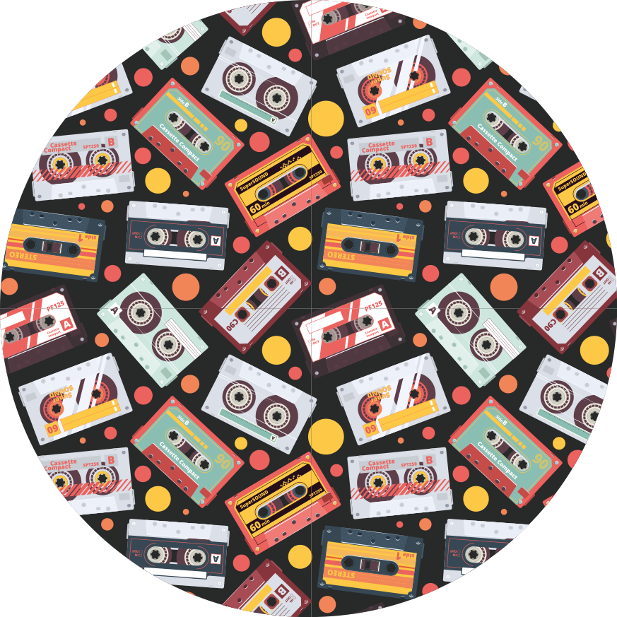 Vintage vinyl carpet in cassette style design - TenStickers