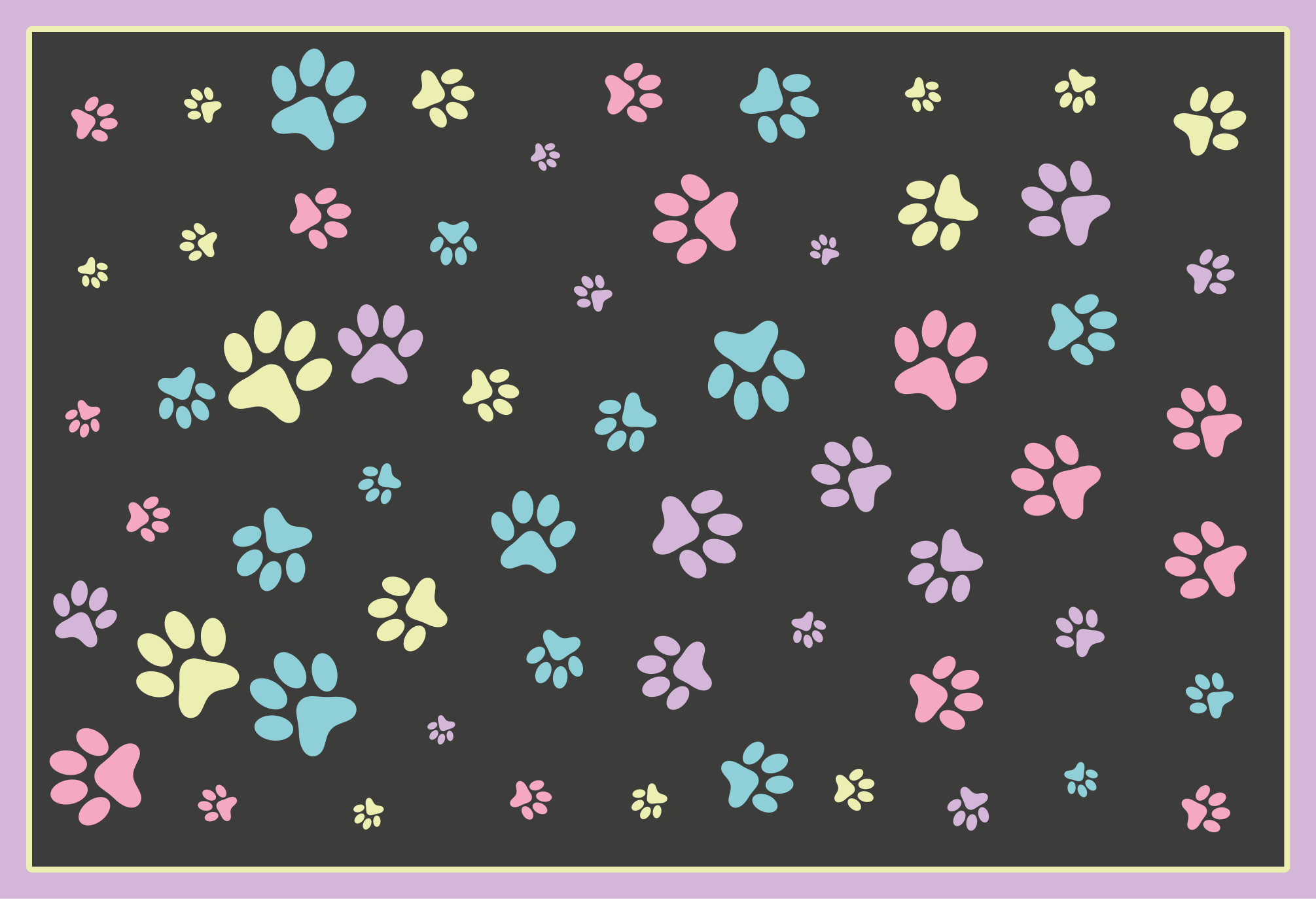 Colorful Paw Imprints animal print vinyl carpet - TenStickers