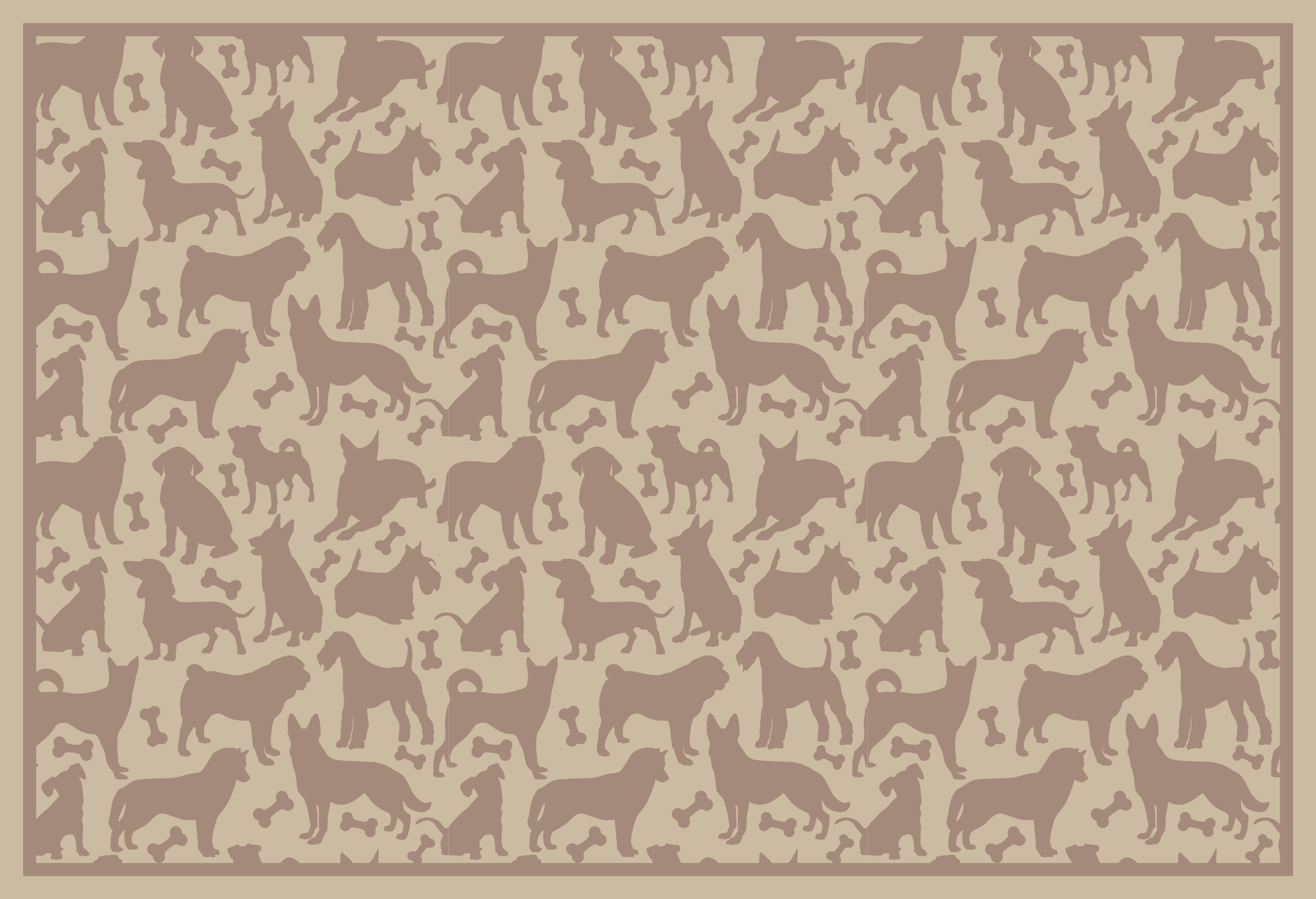 Dog Silhouettes Pattern animal print vinyl carpet - TenStickers