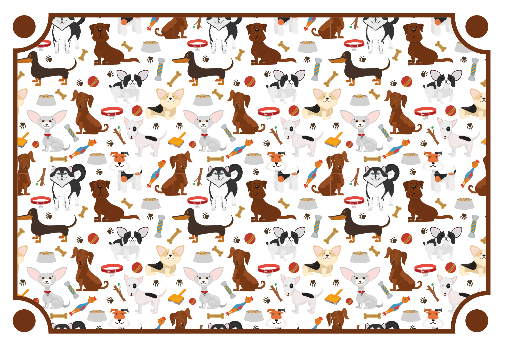 Cute canine companions animal vinyl carpet - TenStickers