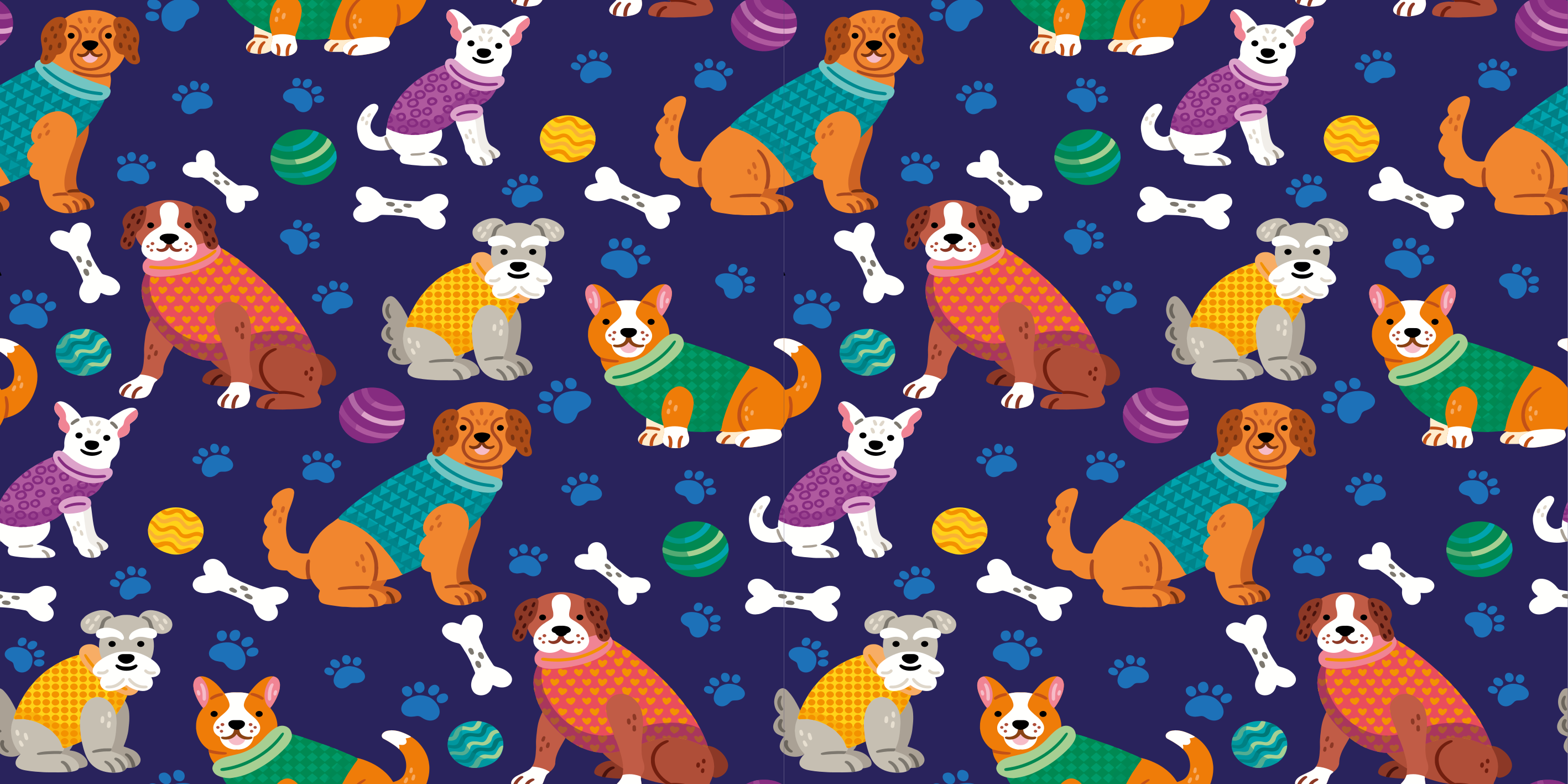 Colorful dressed puppies kids vinyl carpet - TenStickers