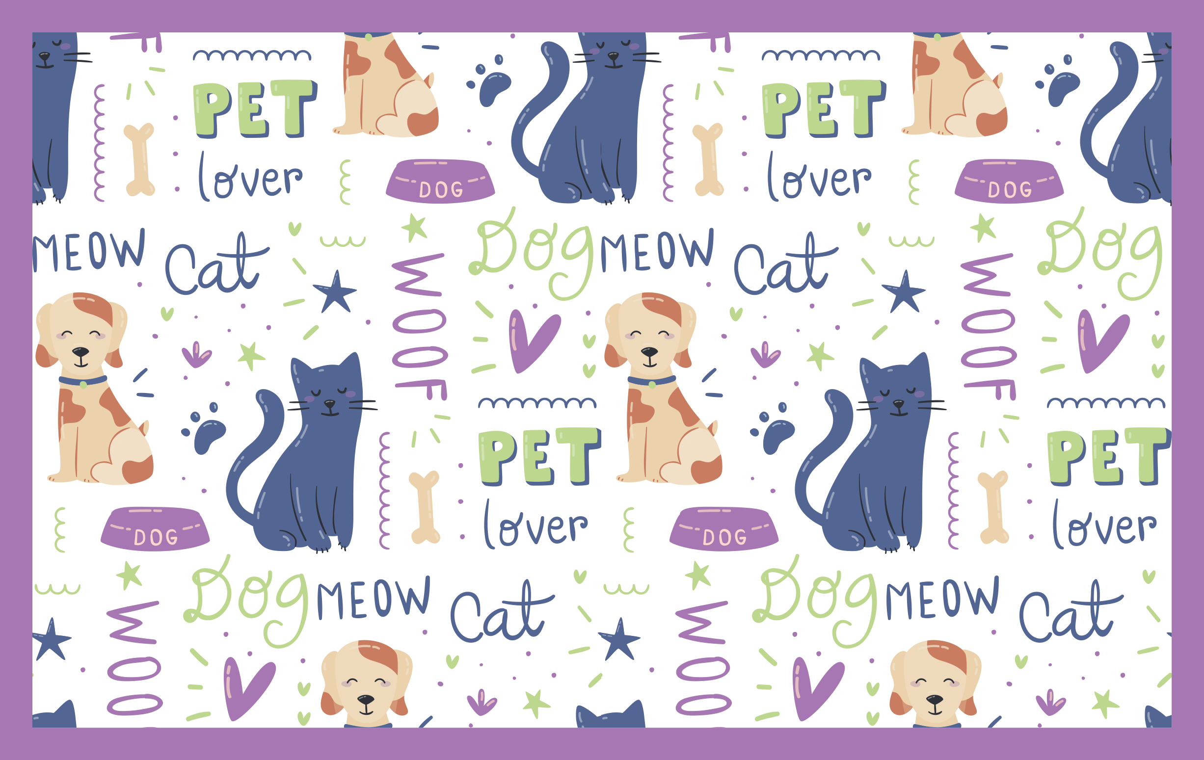 Pet Lover Theme animal vinyl carpet - TenStickers
