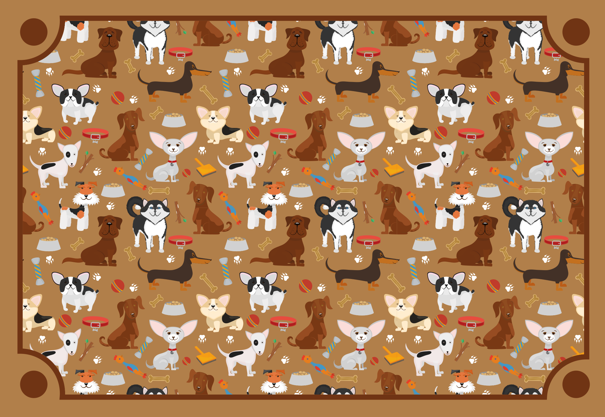 Cute Dog Patterns animal vinyl carpet - TenStickers