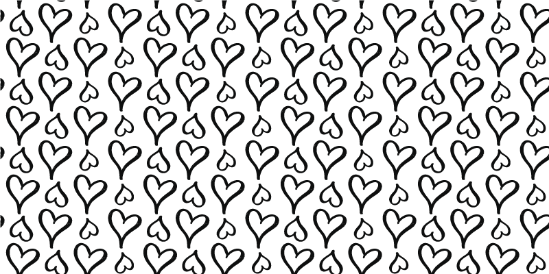 Texture vinyl carpet with black heart design - TenStickers