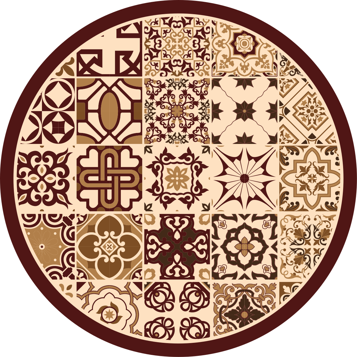 Vibrant Mosaic Compositions tile vinyl carpet - TenStickers