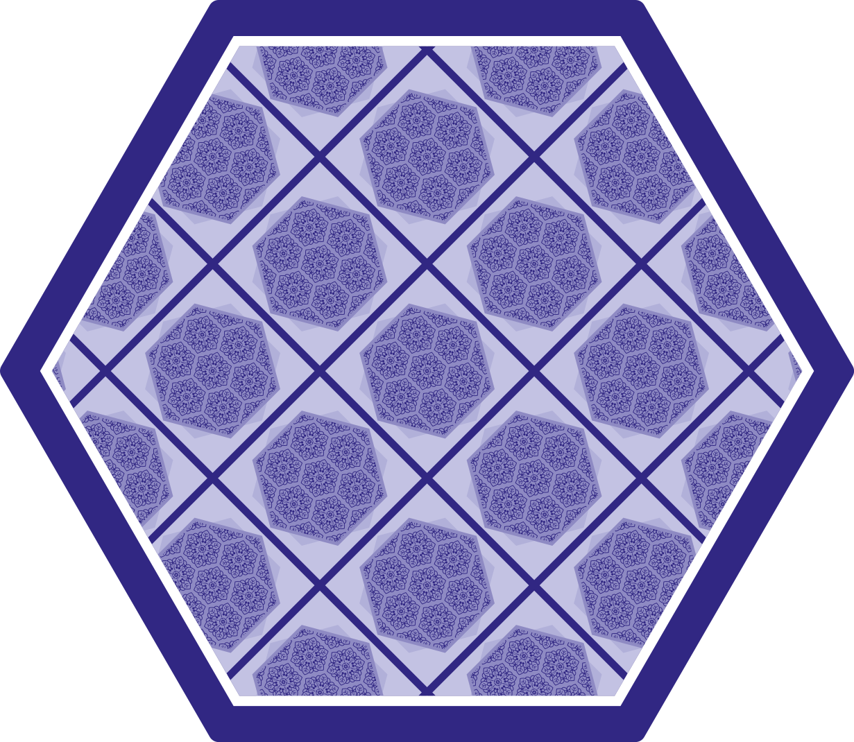 Purple hexagonal pattern bathroom vinyl carpet - TenStickers