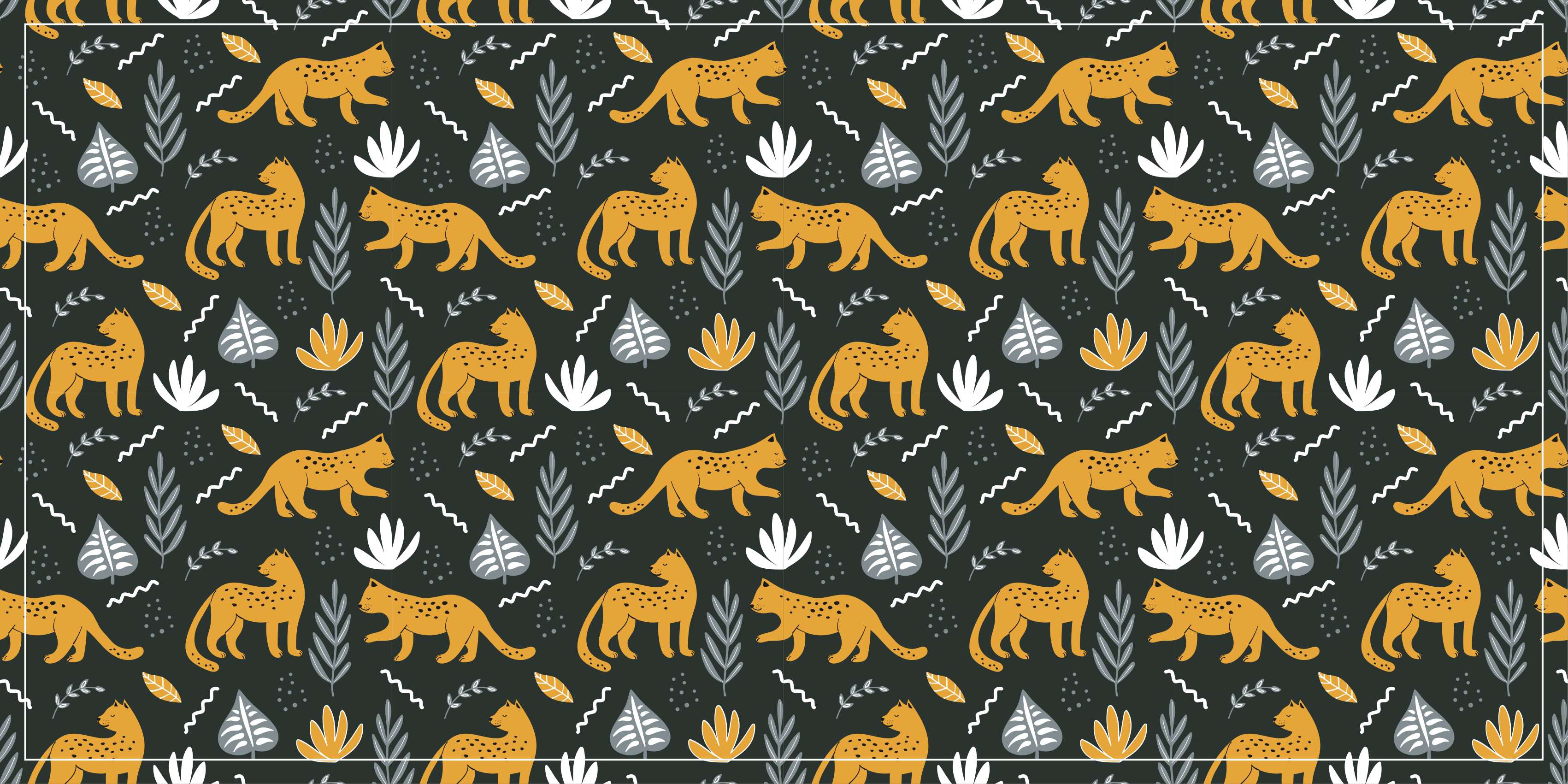 Leopard Pattern Leaves animal vinyl carpet - TenStickers