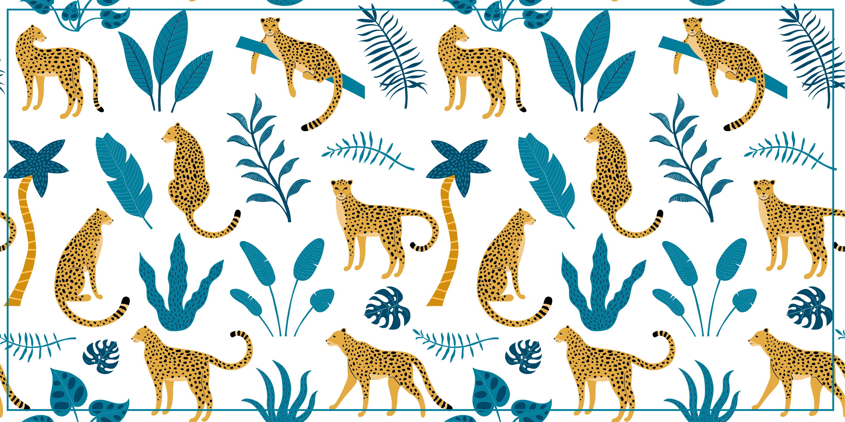 Tropical Leopard Pattern nursery vinyl carpet - TenStickers