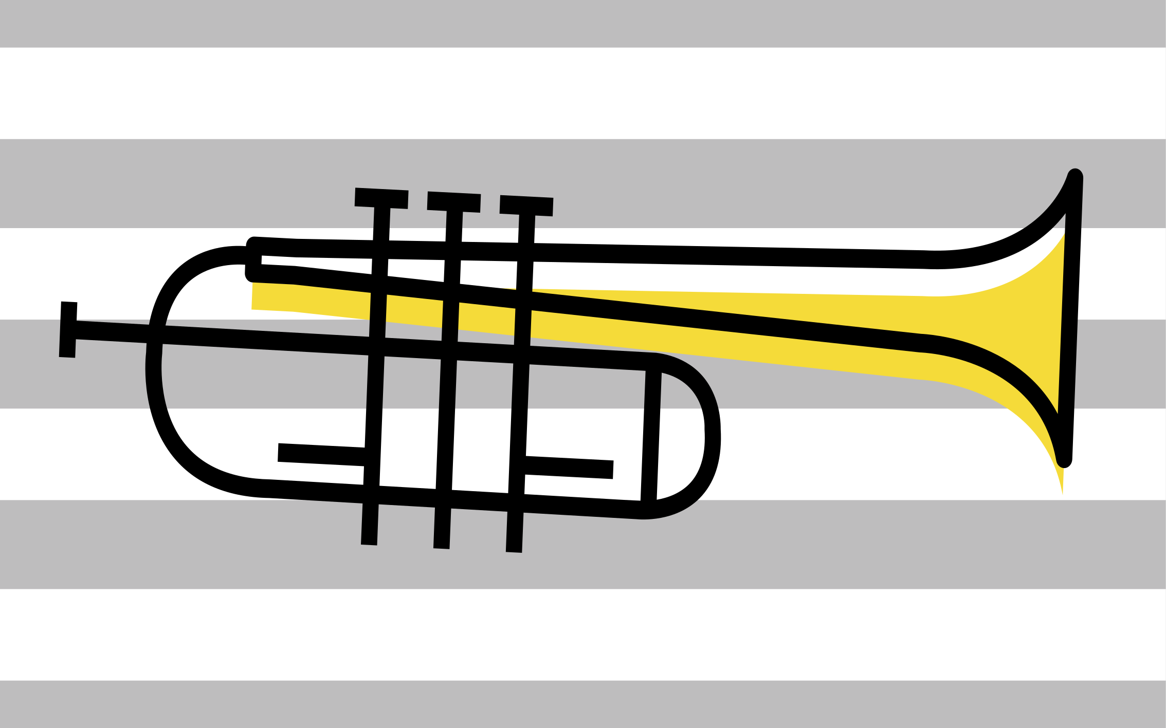Stylish Trumpet Illustration striped vinyl carpet - TenStickers