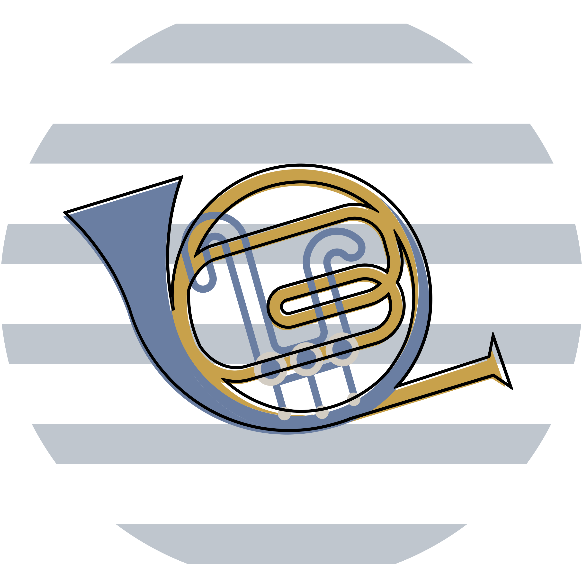 Musical Horn Design circular vinyl carpet - TenStickers