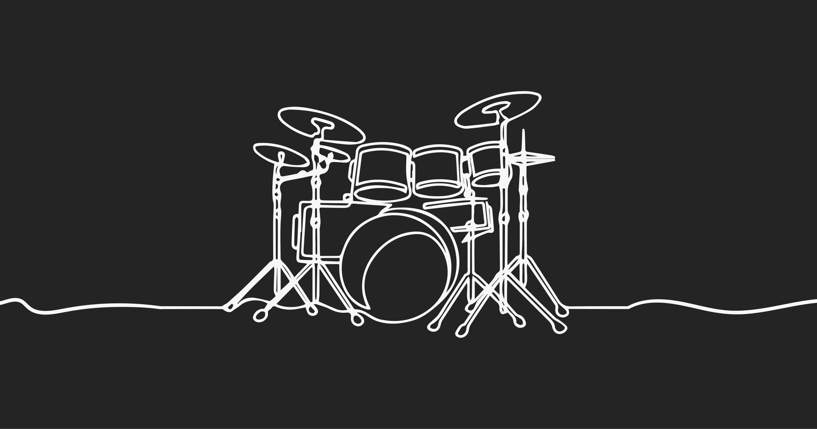 Drum Set Silhouette teen vinyl carpet - TenStickers