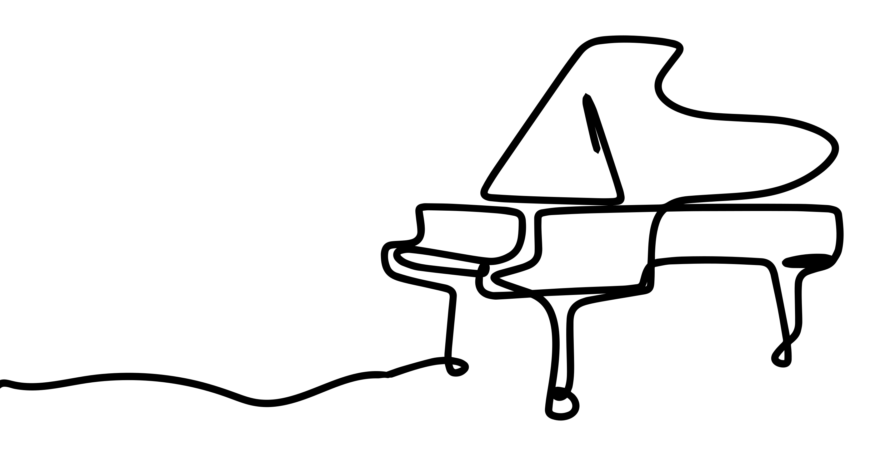 Piano Outline Illustration modern vinyl carpet - TenStickers