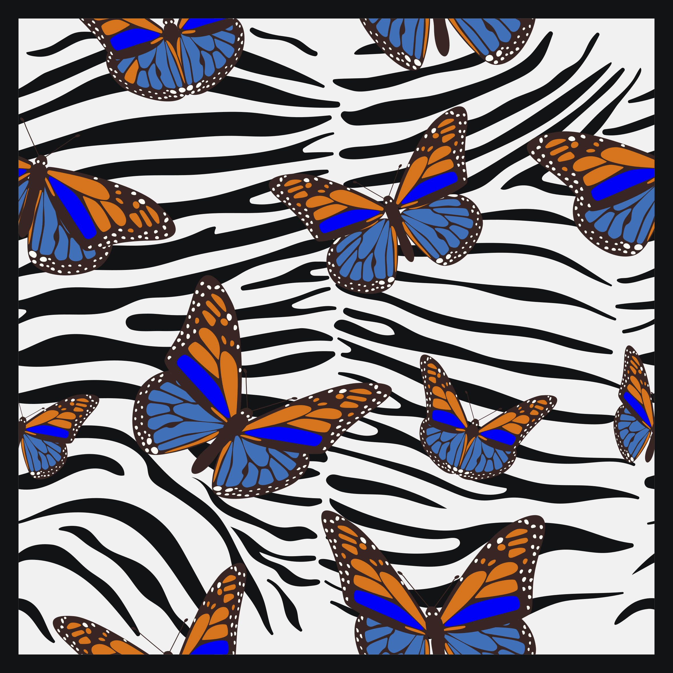 Butterfly Zebra Pattern animal print vinyl carpet - TenStickers