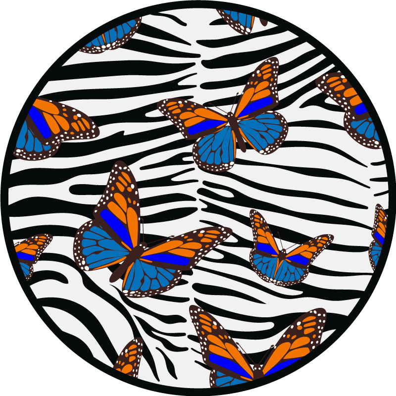 Butterfly Zebra Stripes animal print vinyl carpet - TenStickers