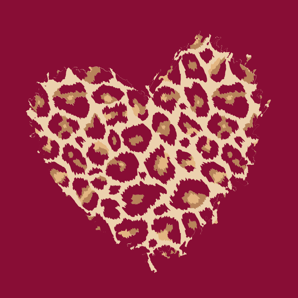 Heart Pattern Artwork animal print vinyl carpet - TenStickers