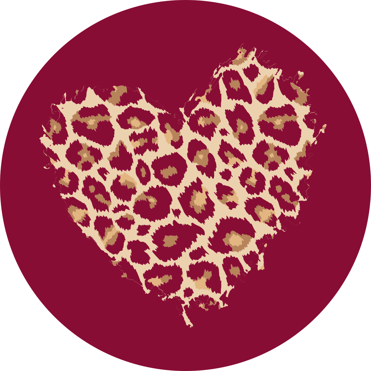 Heart Patterned Spots animal print vinyl carpet - TenStickers