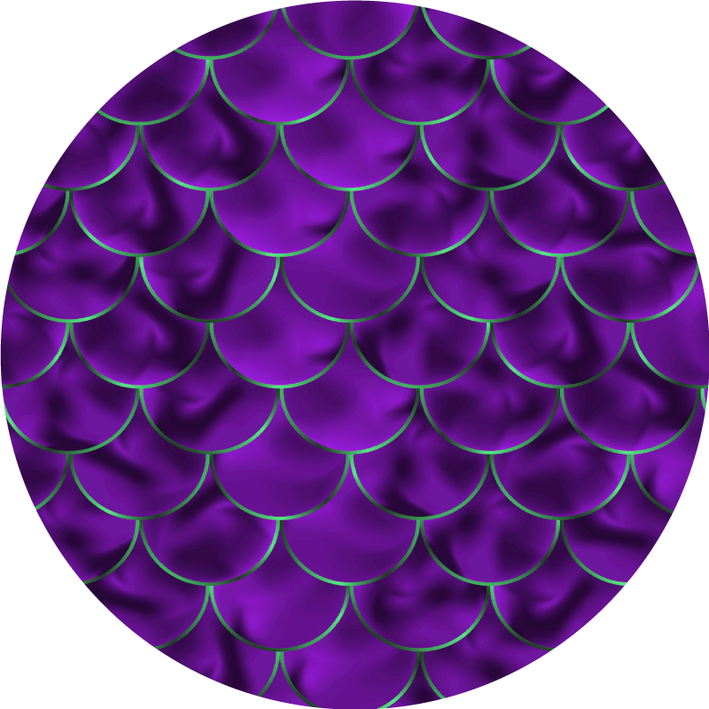 Circular vinyl carpet with purple scallop design - TenStickers