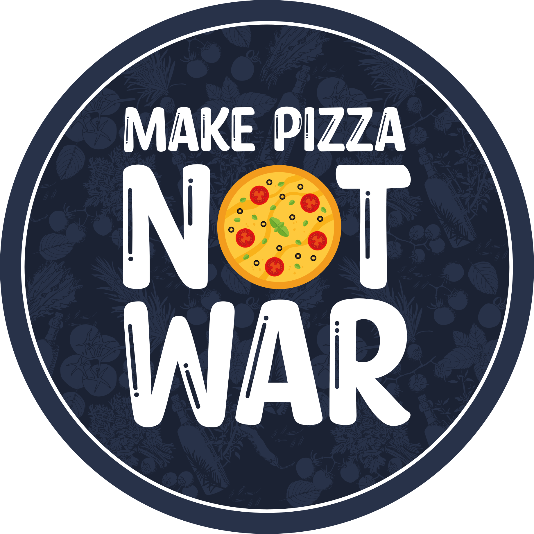 MAKE PIZZA NOT custom vinyl carpet - TenStickers
