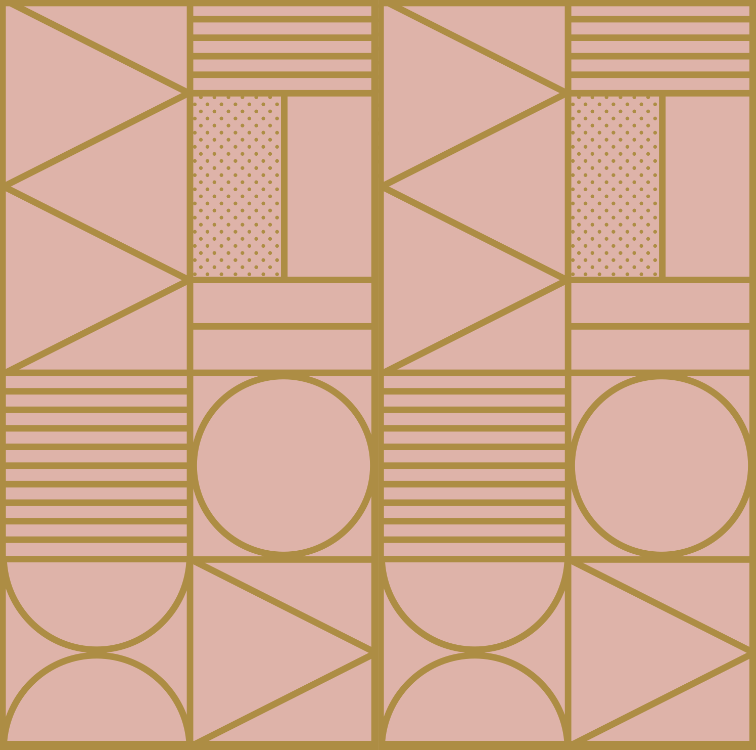 Gold and pink pattern geometric vinyl carpet - TenStickers