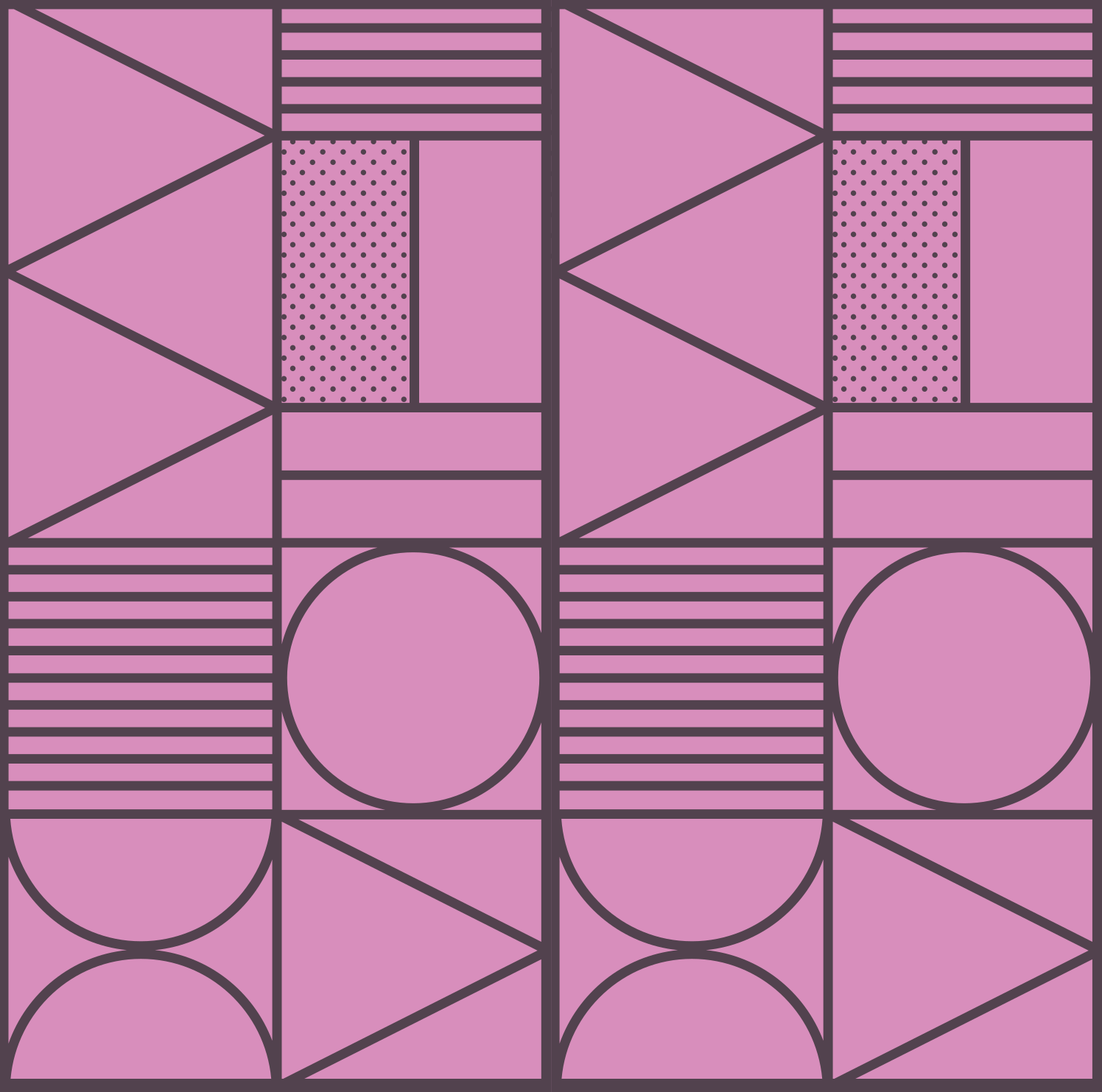 Pink shapes motif geometric vinyl carpet - TenStickers