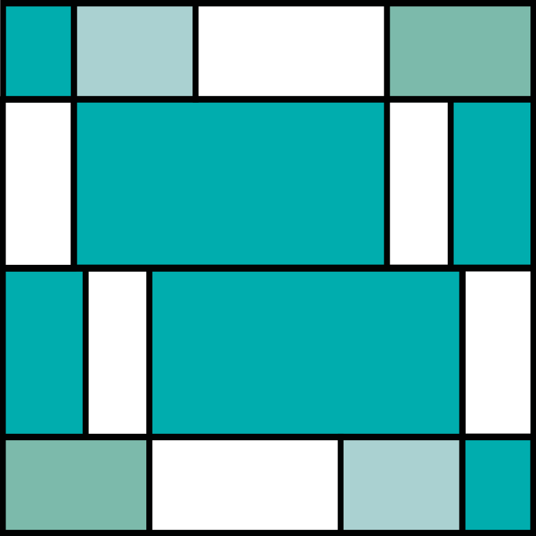 Blue Mondrian tiles geometric vinyl carpet - TenStickers