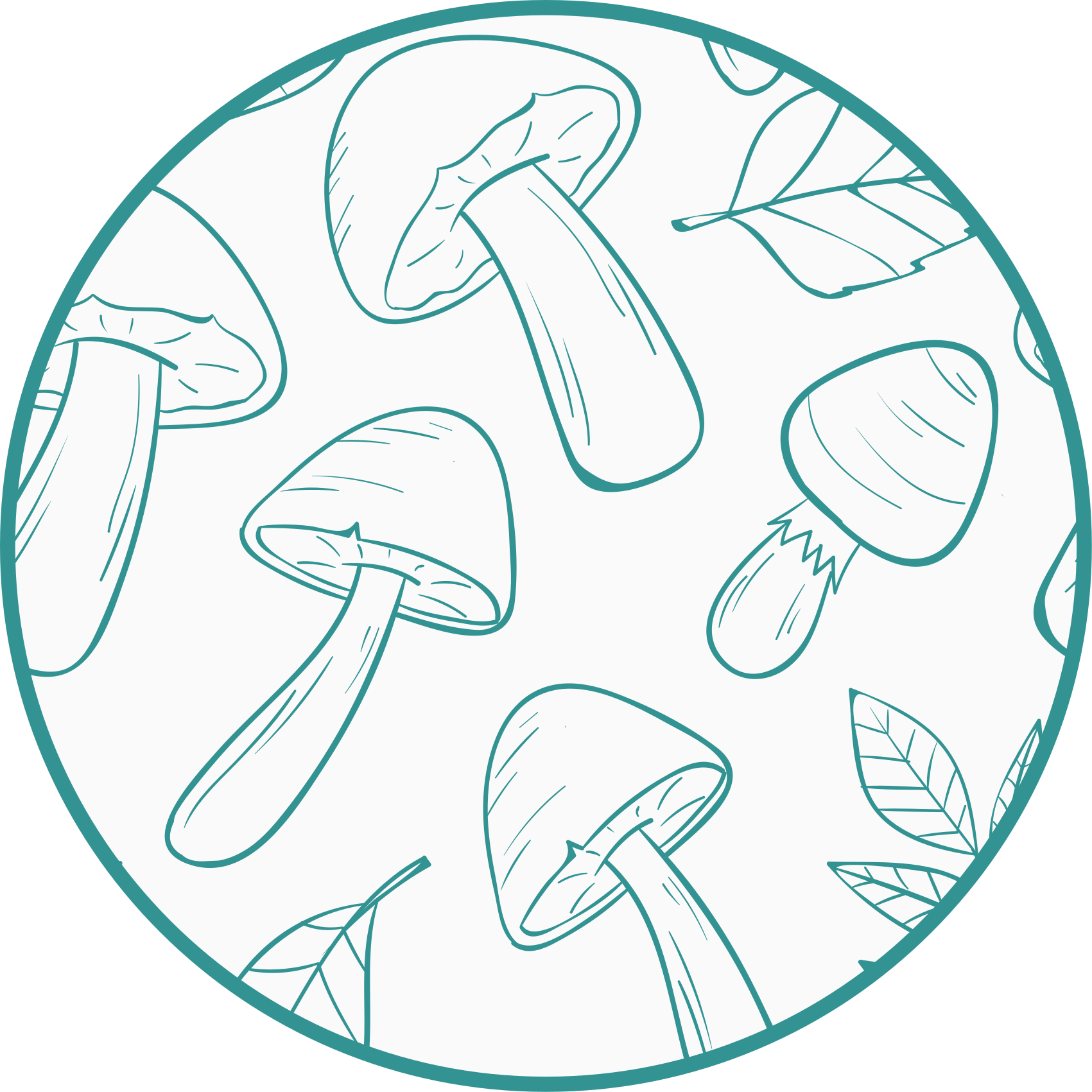 Mushroom Leaf Motif nature vinyl carpet - TenStickers