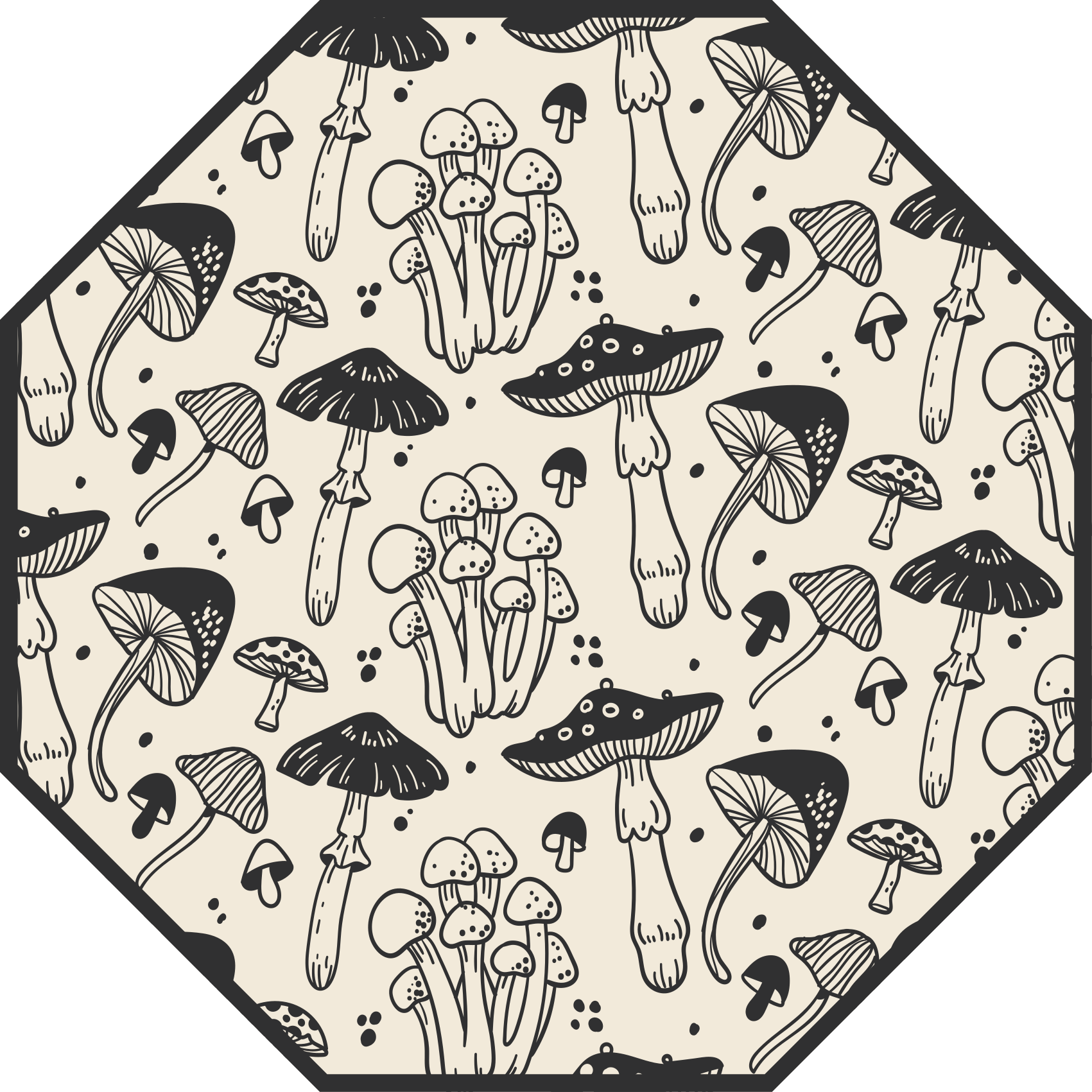 Mushroom realm floral vinyl carpet - TenStickers