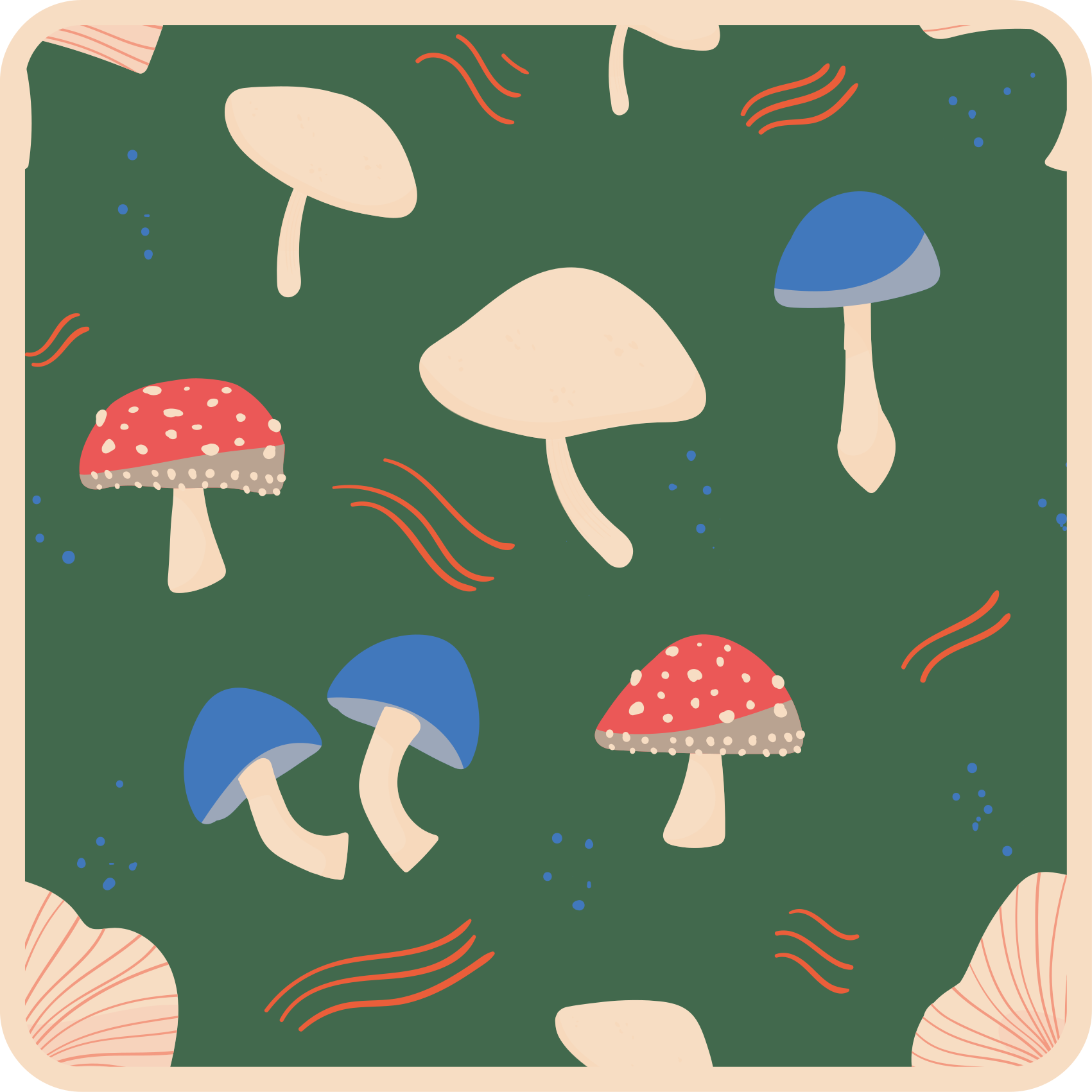 Vibrant Mushroom Artwork nature vinyl carpet - TenStickers