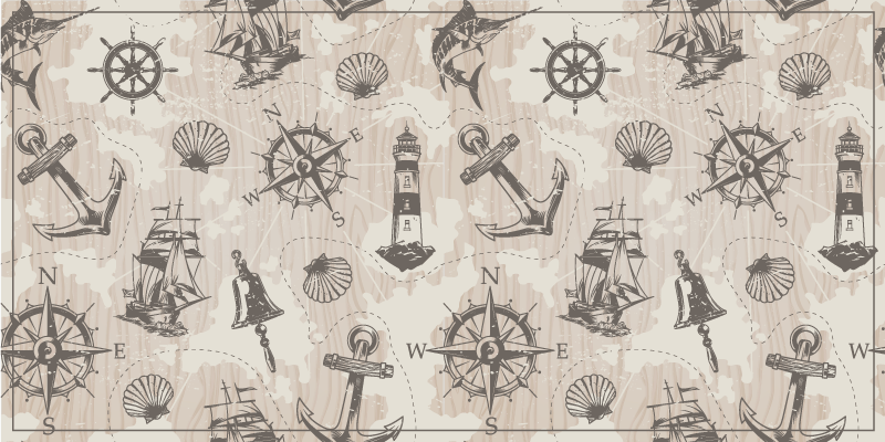 Nautical Themes world map vinyl carpet - TenStickers