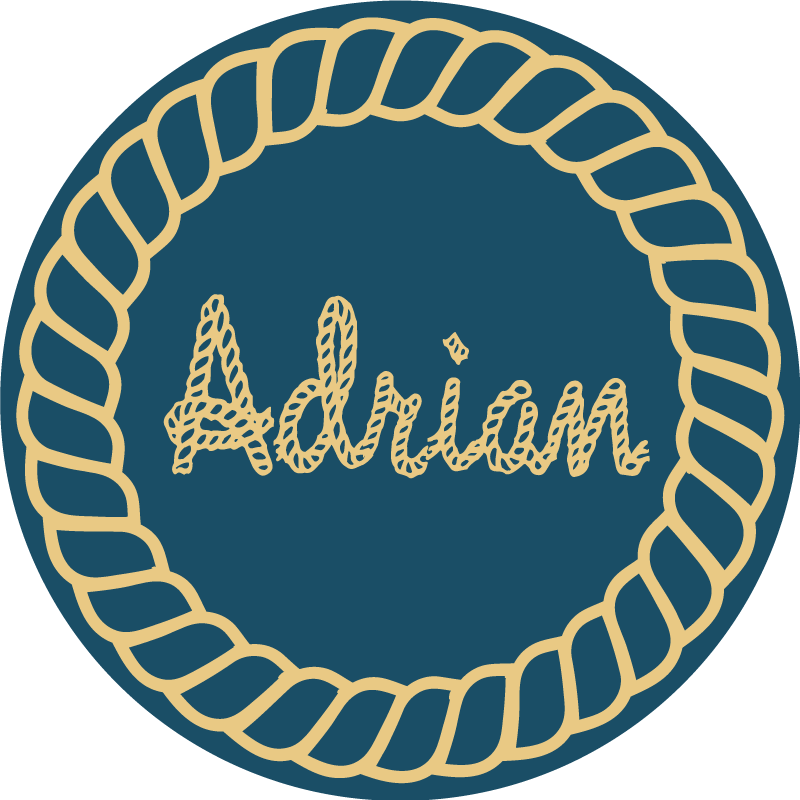 Circular nautical name kids vinyl carpet - TenStickers